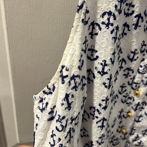 Vineyard Vines Eyelet Anchor Sleeveless Collared Dress - Picture 4 of 7